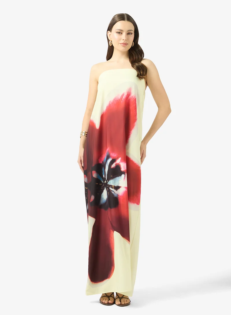 Ginger Bandeau Floral A Line Dress
